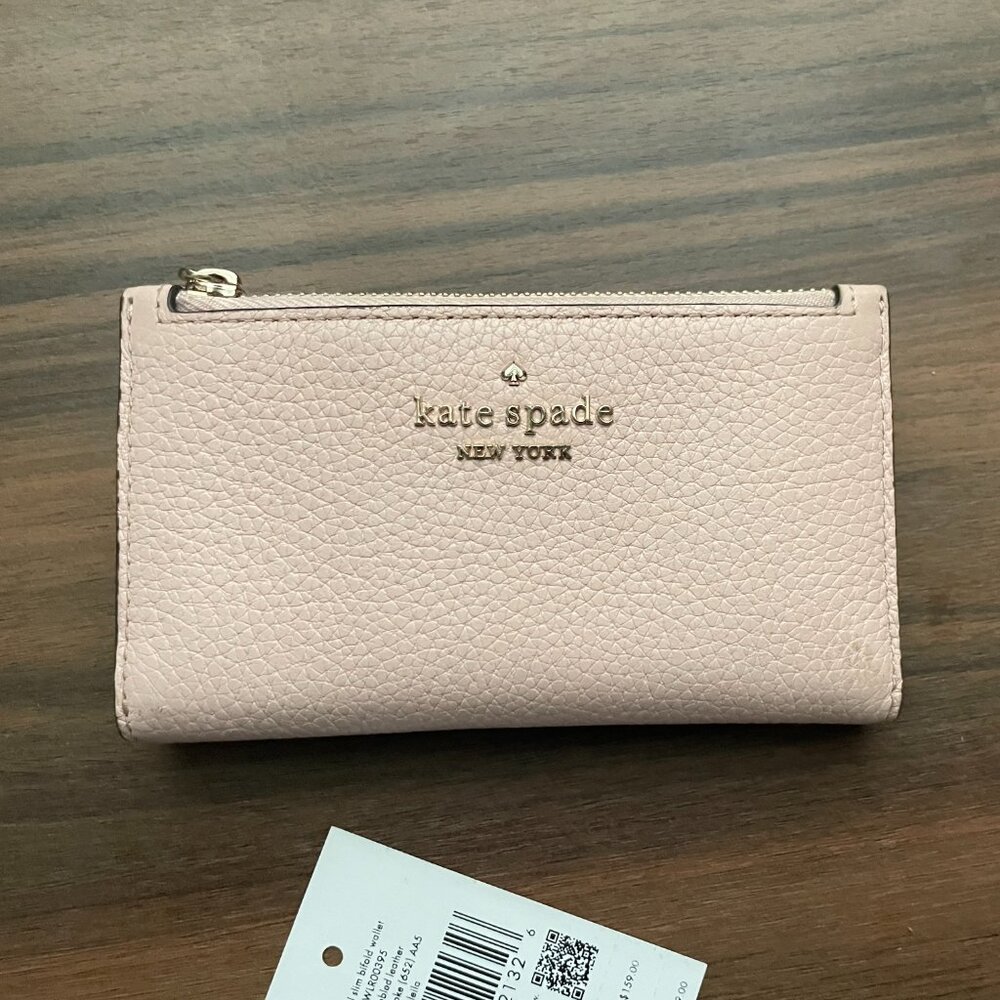 Kate Spade Leila Small Slim Pink Bifold Wallet